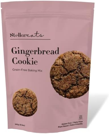 Stellar Eats Gingerbread Cookie Mix, 8.5 oz, 1 Pack - Grain Free, Gluten Free, Dairy Free, Plant Based, Paleo Friendly