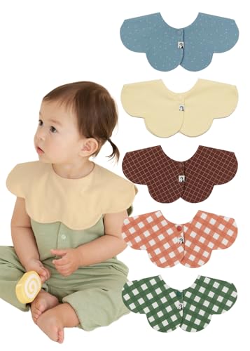 Konny Baby Bibs Set: 360 rotate, soft absorbent drool bibs