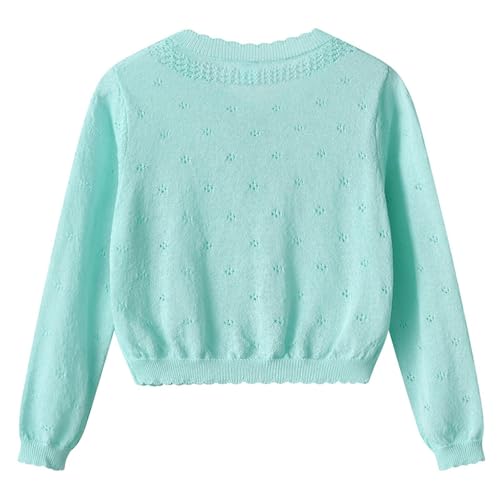 Girls Bolero Shrugs Cardigan Long Sleeve Cute Crochet Knit Cover Up Little Girls Dressy Shrug Sweaters Cropped Coat4