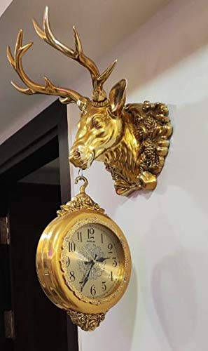 Image of Multicolor Dual Hanging Dear Wall Clock| Wall Watch | Wall Clock for Home Office Decor and Gifts 75 cm Tall