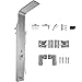 VEVOR 5 In 1 Colonna Doccia con Soffione 304 Acciaio Inox, Colonna Doccia a Pioggia Idromassaggio Cascata Doccetta per Casa o Hotel, Colore Argento Opaco