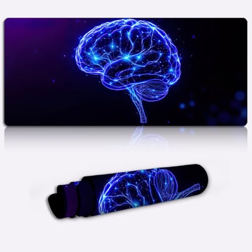 Tapis de souris bureau à domicile style cerveau numérique pour organiser l'espace PC