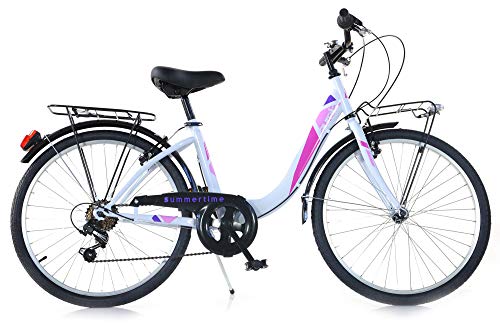  Dino Bikes Bicicletta da Donna 24 pollici - Aurelia Summertime Bike Bianca