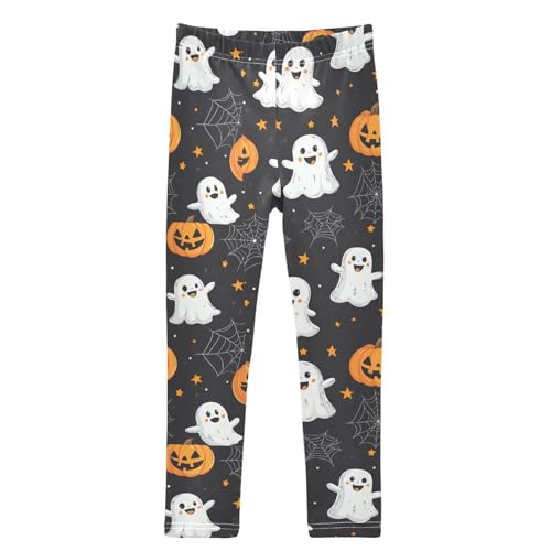 Cute Ghosts Pumpkins Girls Leggings Happy Halloween Kids Yoga Pants Dance Active Tights 4T