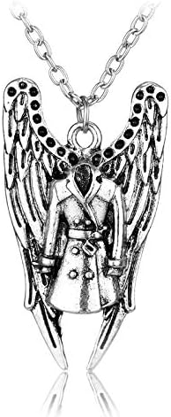 DTKJ Supernatural Angel Castiel Trenchcoat Vintage Rope Leather Necklace Classic Women and Men Statement Necklace Gifts