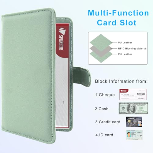 ACdream Checkbook Cover, Leather RFID Blocking Check Book Wallet2