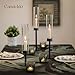 Candeldo Black Hurricane Candlestick Holder: Taper Candle Holders Glass Table Centerpiece Set of 6 Fireplace Decor Candle Stand Modern Decoration