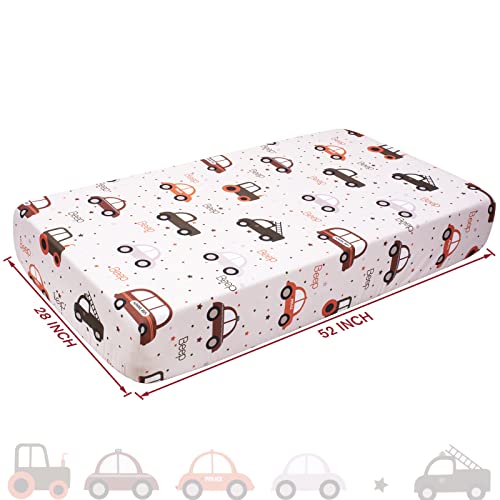 Image of Cloele Fitted Crib Sheet,Car Baby Nursery Sheet,52x28in