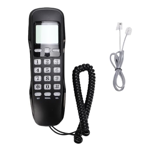 Teléfono Básico con Cable para Montaje en Pared, Negro miniatura 7