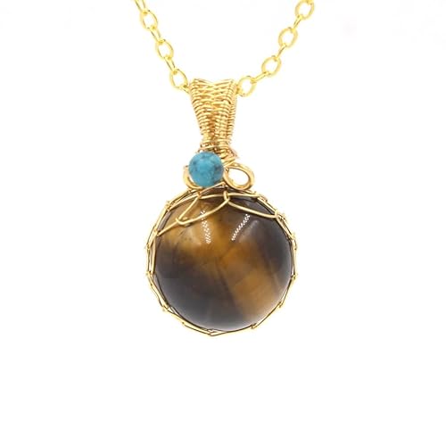 [LOVDUSU] 16mm�{�w�~�A���N���X�^���r�[�Y�����y���_���g - �����̂��߂̃��j�[�N�ȃn���h���C�h�W���G���[(TigerEyeStone)