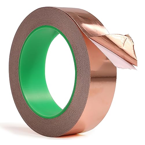COYOUCO Copper Foil Tape,with Conductive Adhesive,for Guitar and EMI Shielding,0.06Mm Thick 25M Length 3-10Mm Width,10mm