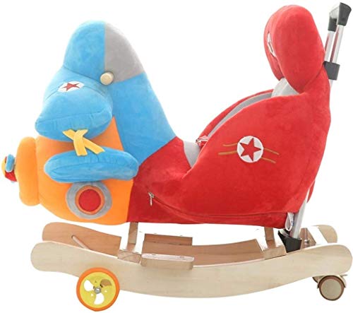 ZHANGYUEFEIFZ Schaukelpferd Plüsch Schaukeltier Pferd Rocking Horse Kinderstuhl Baby Trojanspielzeug Geschenk Nette… – Bild 3