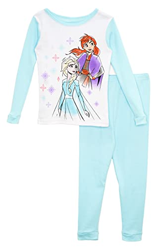 Disney Girls Little Pajama Set, Aqua/Coral3