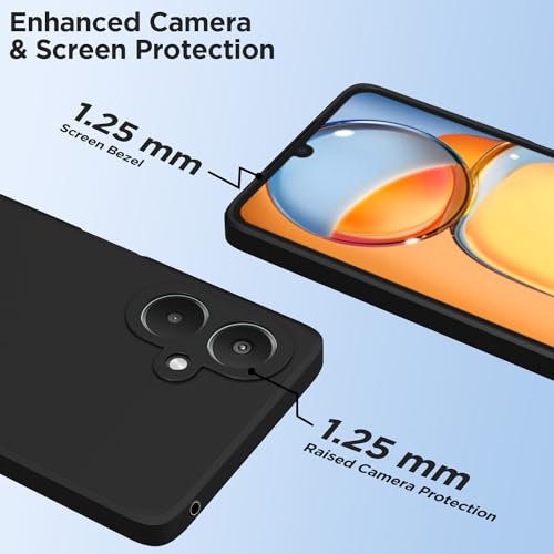 Image of Pikkme Redmi 13C 5G Back Cover Camera Protection Shockproof Soft Matte Silicone Back Case for Redmi 13C 5G (Black)