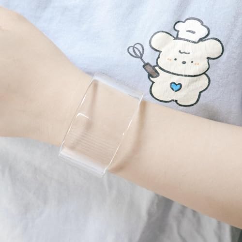 Pingyongchang Bangle Cuff Bracelets Chunky Bracelets for Women Colorful Irregular Resin Acetate Wristbands Retro Wide Geometric Transparent Bracelet Best Christmas Birthday Gifts3