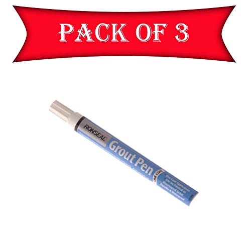RONSEAL 35174 One Coat Grout Pen Brilliant White 7ml - Pack of 3