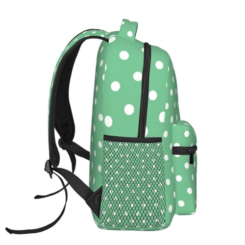 Sac à dos ordinateur portable vert à pois : protégez votre matériel dans un sac de travail léger - 3