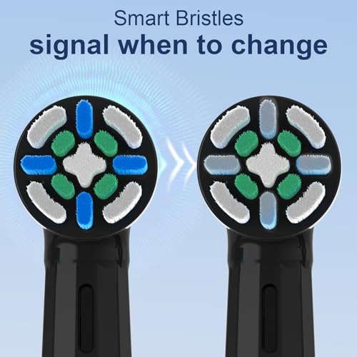6 Pcs Replacement Toothbrush Heads Compatible with Oral B IO 2 3 4 5 6 7 8 9 10 Electric Toothbrushes, Toothbrush Brush Heads Compatible with Oral B IO (Black/White) — view 5