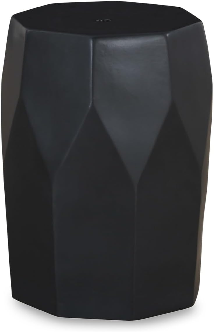 Signature Design by Ashley Rhysworth Contemporary Ceramic Indoor/Outdoor Stool, Black