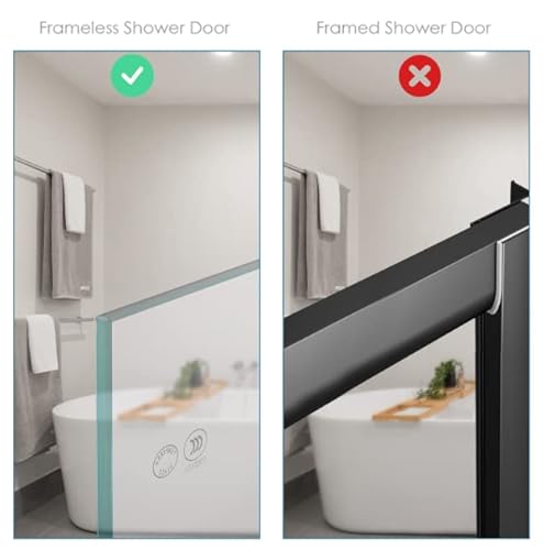 Haitis 2 Pack Over Shower Glass Door Hook, Plated Matt Black, 304 Stainless Steel Rack Hooks, Bathroom Frameless Drilling-Free Hanger, For Bathing Suits, Robe, Towel, Squeegee, Loofah, Shaver #TOP6