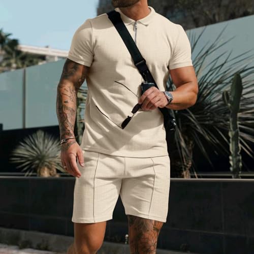 Combinaison de loisirs d'été ensemble polo zippé et short - 5