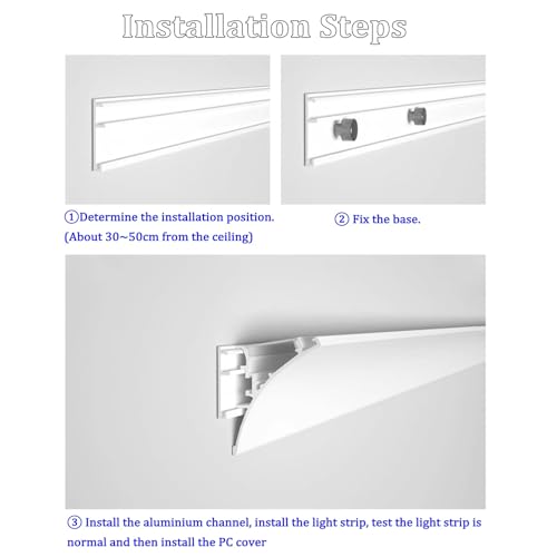 Perfil de canal LED de aluminio para iluminación indirecta y molduras de 6,5m 6