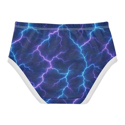 Joisal Girls Underwear Toddlers 2t Cotton Panties for Girl Artistic Kids Briefs Undies Blue Purple Lightning2