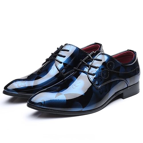 Men's Tuxedo Oxford Shoes Pointed-Toe Lace-up Patent Leather Formal Shoes Fashion Prom Wedding Dress Shoes for Men3
