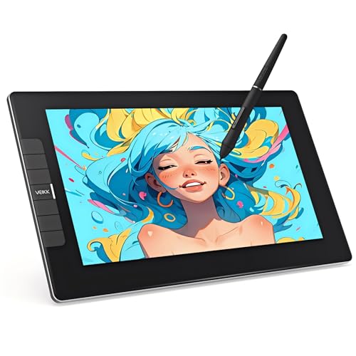 Drawing Tablet with Screen VEIKK VK1200 V2 11.6 inch Full-Laminated Drawing Monitor with 6 Shortcut Keys and 8192 Levels Battery Free Stylus Pen, for PC/Mac/Linux/Windows(120% sRGB)