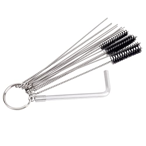 Image of Road Passion Set of 1 Carburetor Carbon Dirt Jet Remove Cleaner 9 Cleaning Needles + 6 Nylon Brushes Tool Kit + 1 Throttle Wrench Kit for Carburetor Cleaning Kit Needles Brushes Set