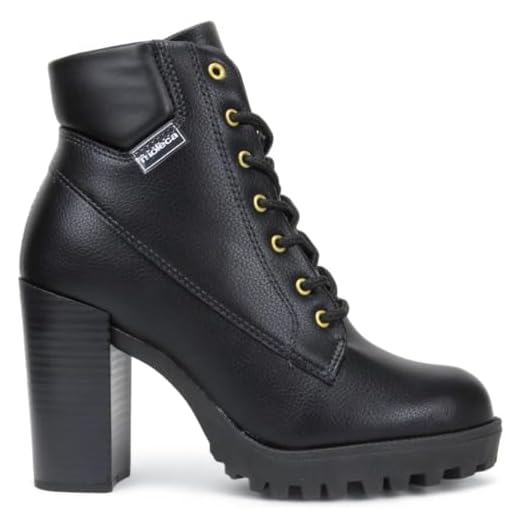 Bota Moleca 5325.119 Coturno Tratorado Salto Grosso Cadarço Feminino