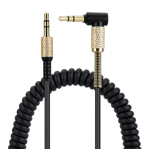 UNCLE LIGHT Replacement Audio Cable for Marshall Headphones, Compatible with Monitor Major 2 II Major 3 III Major 4 IV Mid Headphones 3.5mm Male Stereo Jack Cord, 1.2 Meters, No Inline Control, Black