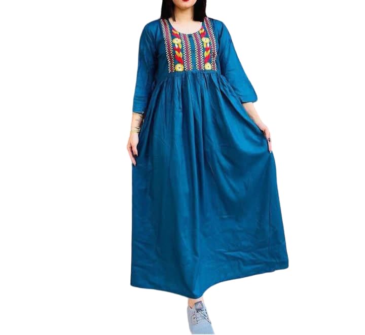cigain Women's Rayon Kaftan Dress Ethnic Plus Size Loose Kimono Maxi Dress-picture-13