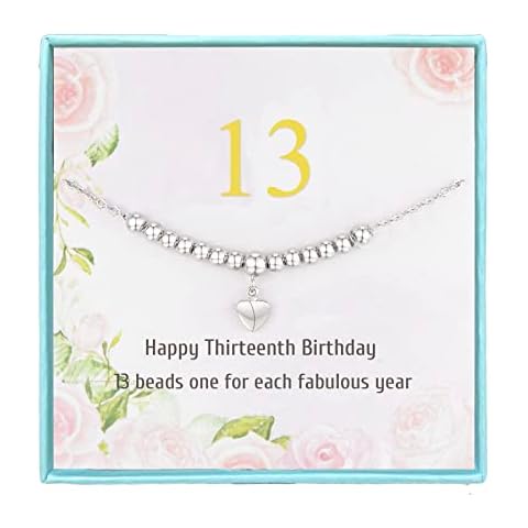 Futesheel 13th Birthday Gifts for Girls, 13 Beads Necklace for 13-Year-Old Girl, Sweet 13 Gifts for Girls, 13 Year Old Birthday Gift Ideas, Sweet 13 Birthday Jewellry for Teenage Girl Gifts Cover