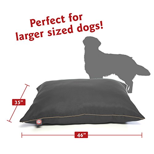 Image of Majestic Pet Rectangle Large Dog Bed Washable - Non Slip Comfy Pet Bed - Dog Crate Bed Super Value Pillow Dog Bed - Dog Kennel Bed for Sleeping - Dog Bed Large Breed 46 x 35 Inch - Solid Gray