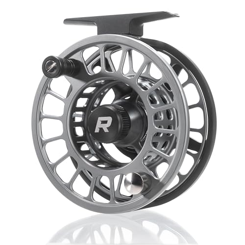 RIFT Breach v2 Fly Fishing Reel, High Capacity Spool, Carbon Disc Drag, Full CNC-Machined Anodized Aluminum Fly Reel, 5/6 Weight, Black, Grey (Black/Grey - Without Line, 5/6wt)