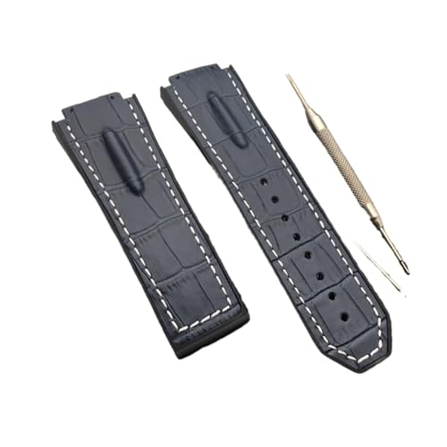 Bracelet montre 29mm marron en vrai cuir et silicone pour le quotidien et le bureau
