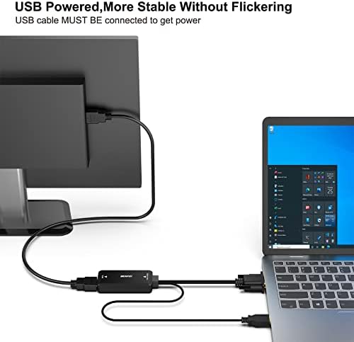 BENFEI VGA to HDMI Adapter, 1080P Converter with Audio From Computer/Laptop VGA Source to HDMI TV/Monitor