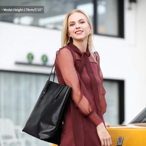 Kattee Leather Shoulder Bags for Women Bundle with Women's Small Leather Purse4