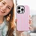Fycyko Compatible with iPhone 16 Pro Max Case Striped Cute Aesthetic Phone Case Shockproof TPU Hard PC Protective Cover for iPhone 16 Pro Max-Pink