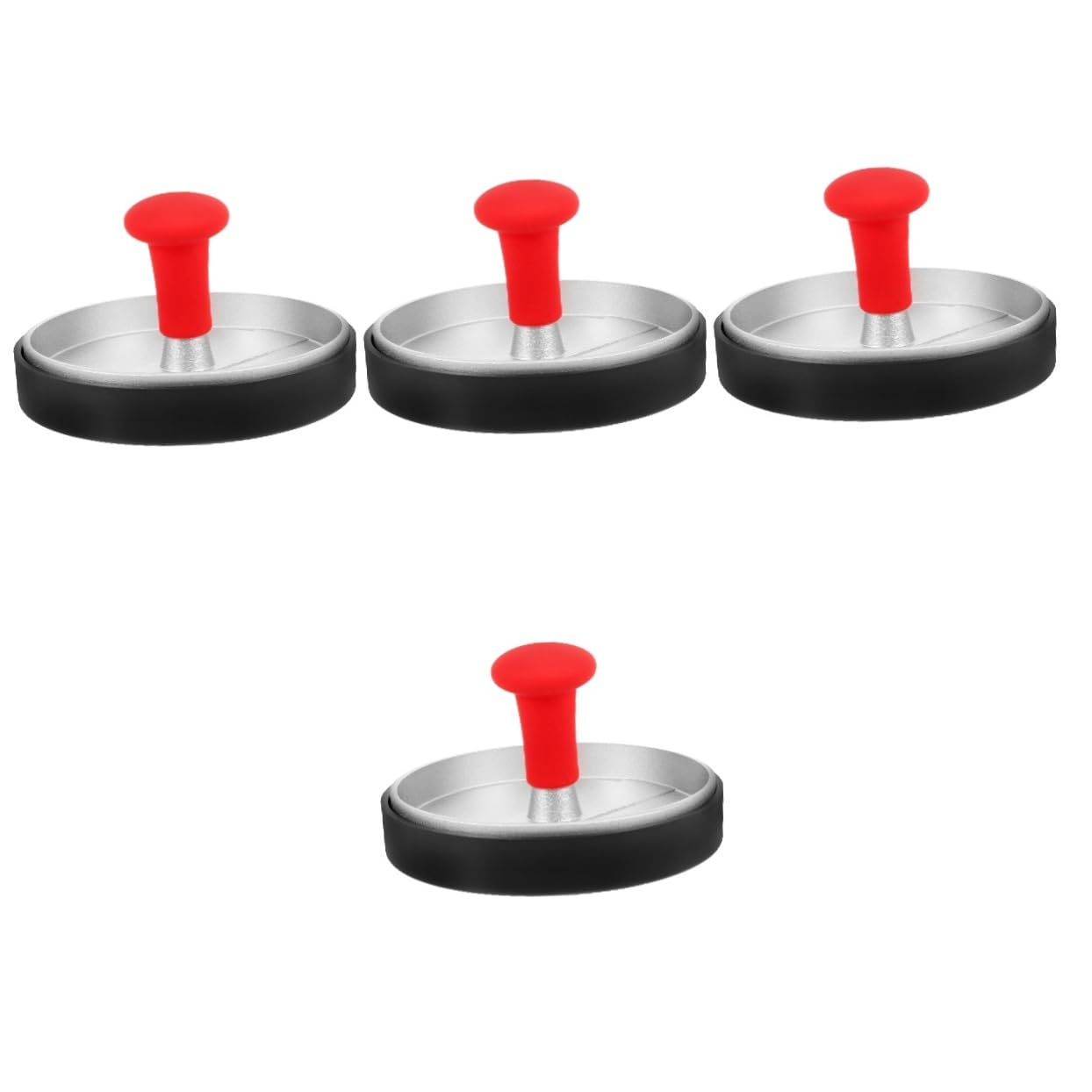 UPKOCH 4 Stück Fleischpresse drücken Burgerpresse pattypresse Burger Press Burgermacher Burgerform Fleischpattymaker Steak-Gewichtspresse Hamburger-Patty-Presse Rostfreier Stahl Silver