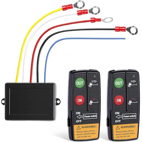 Treuil Electrique 12v, Kit Télécommande Treuil Sans Fil 12v / 24v, Portée 75 Ft, Contrôleur Universel Pour Treuil électrique 12v, Commande à Distance +...