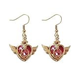 Lovely Heart and Crown Crystal Dangle Earrings - Sweet Cosplay Jewelry for Women-heart