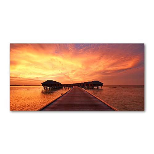 Tirages sur toile paysage orange de 120x60 cm pour decoration murale de salon