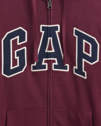 Image of Men's Graphic Zip-Front Hooded Sweatshirt, Burgandy, s