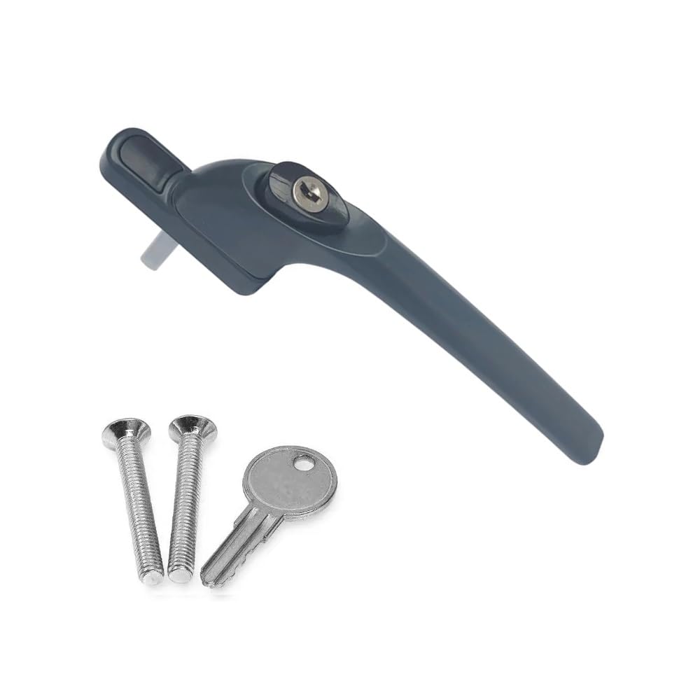 uPVC Window Handle Universal Inline Locking Espag Double Glazing Window Handle 40mm (Anthracite Grey, 40mm Spindle)