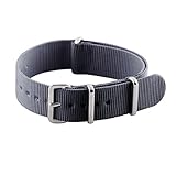 Clockwork Synergy® Classic Nylon Ballistic watch straps bands (20mm, Grey)
