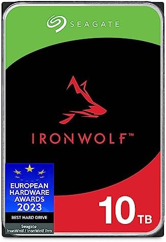 Seagate IronWolf NAS HDD, 4 TB, Wewnętrzny dysk twardy, 3,5", SATA 6 GB/s, 5400 RPM, 256 MB cache, do systemów RAID sieciowej pamięci masowej, FFP, 3-letnie usługi Rescue Services (ST4000VNZ06)