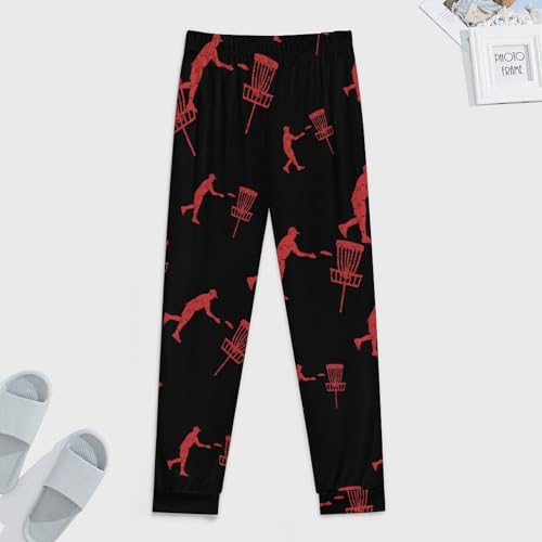Disc Golf Icon Basket Pajamas for Men Lightweight Pjs Sleepwear Soft Sleep Lounge Pant with Elastic Waistband3