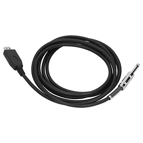Cabo USB para guitarra de 6,35 mm, cabo de áudio para guitarra elétrica, cabo conector adaptador de